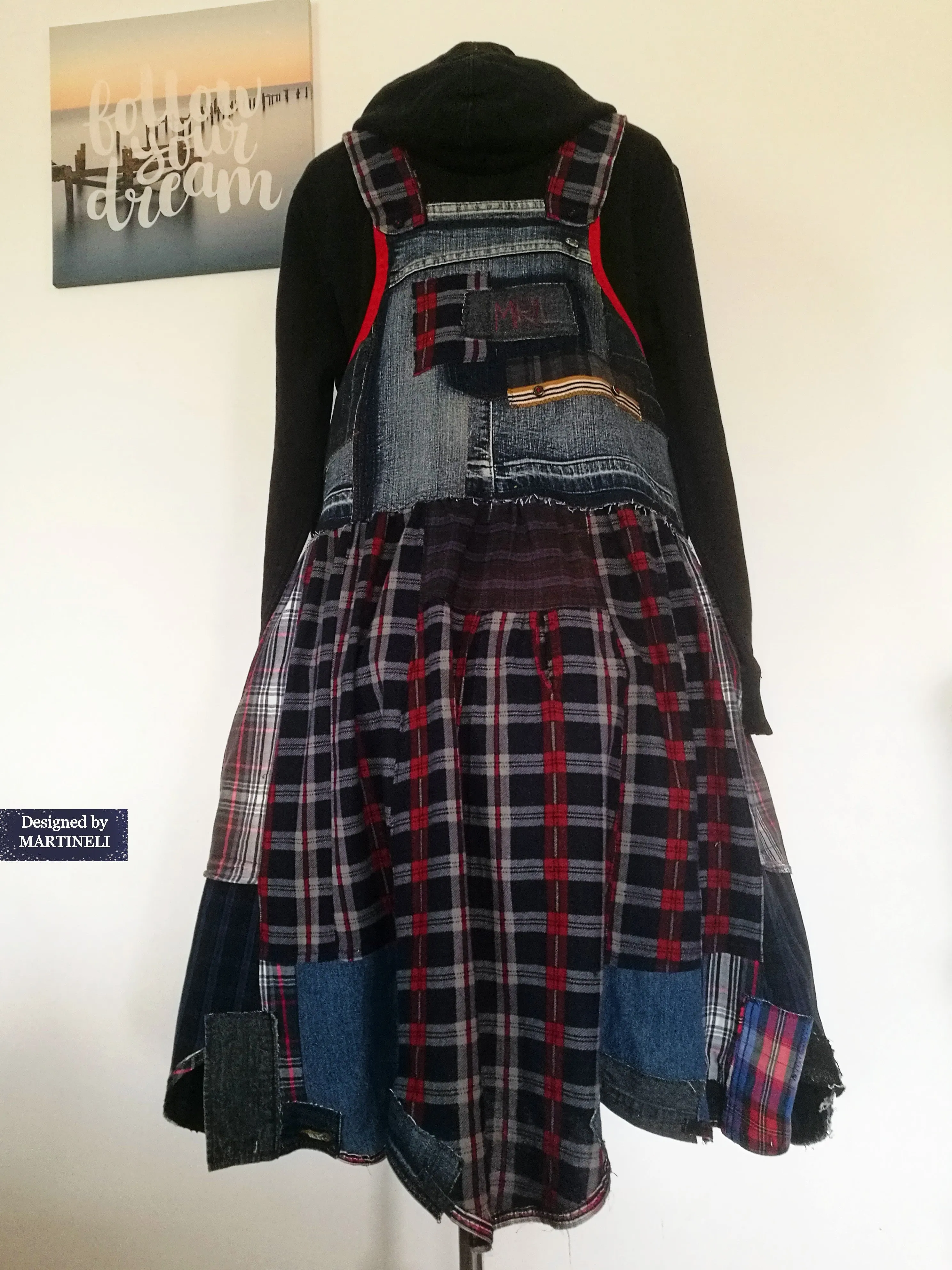 Plus Size Pinafore Dress 3X Long Denim Overall Dress