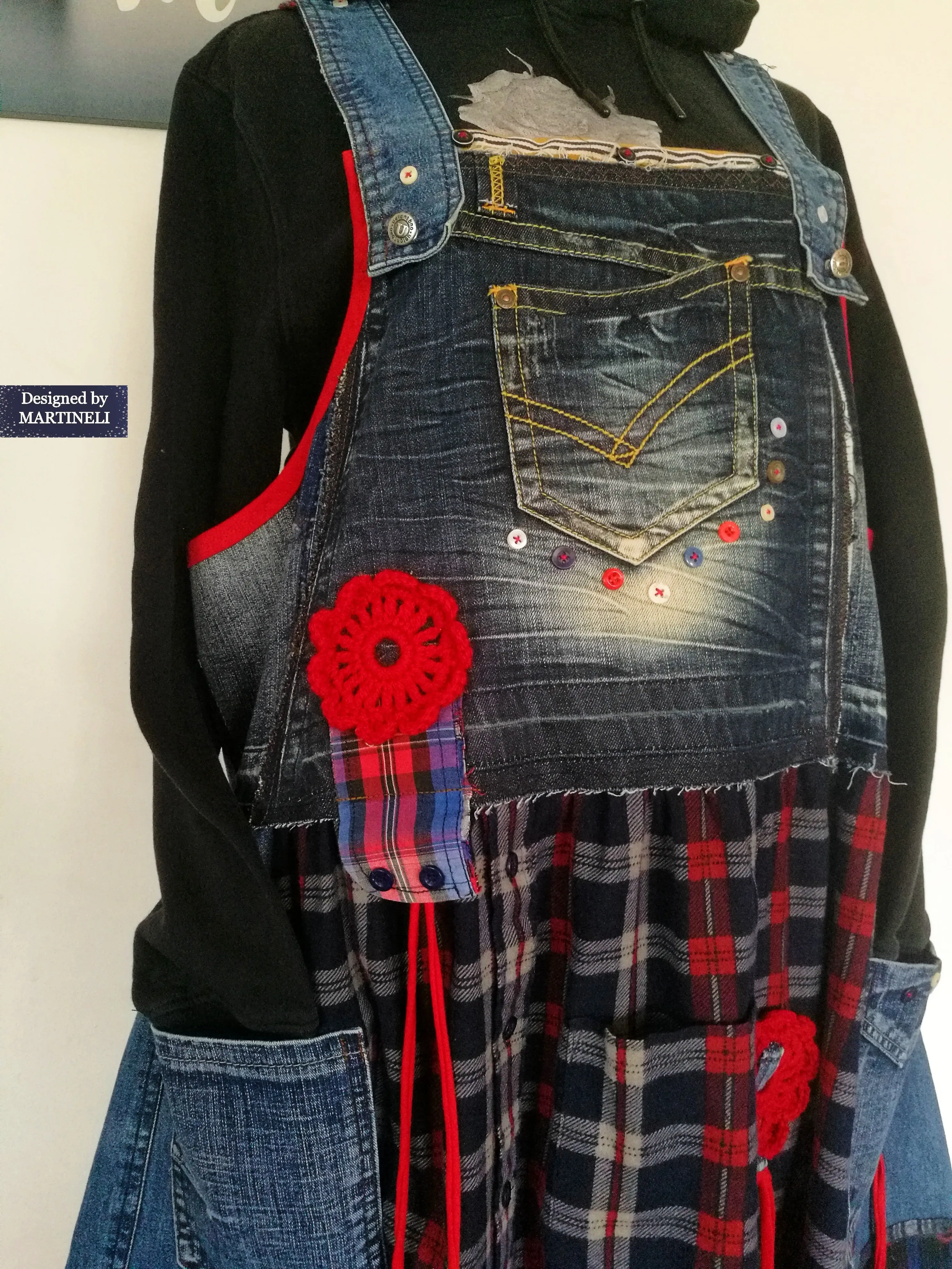 Plus Size Pinafore Dress 3X Long Denim Overall Dress