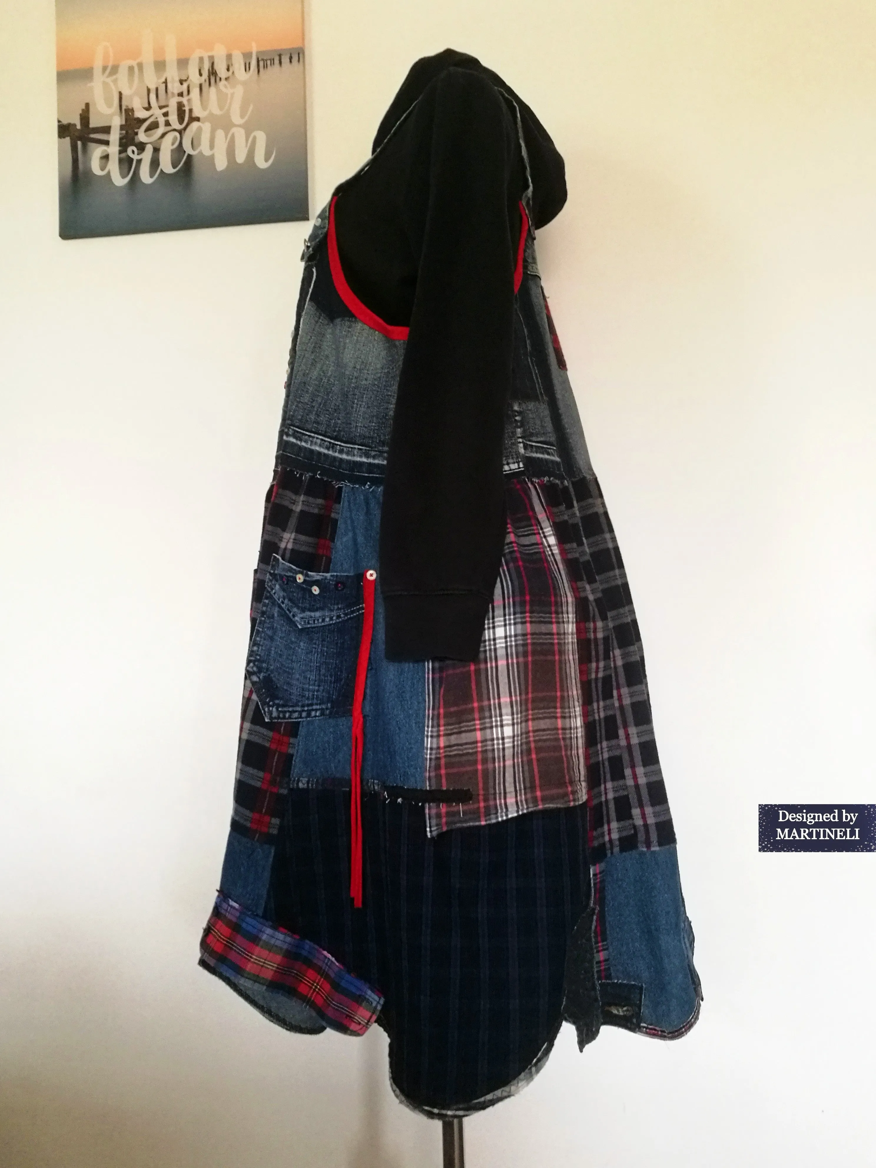Plus Size Pinafore Dress 3X Long Denim Overall Dress