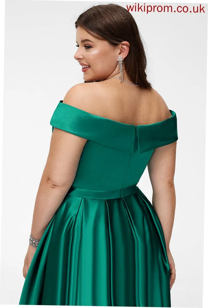 Prom Dresses Satin Floor-Length Ball-Gown/Princess Off-the-Shoulder Kenna