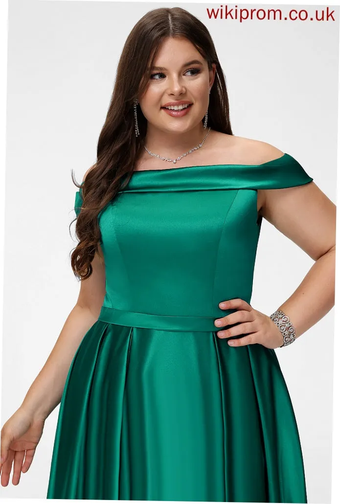Prom Dresses Satin Floor-Length Ball-Gown/Princess Off-the-Shoulder Kenna