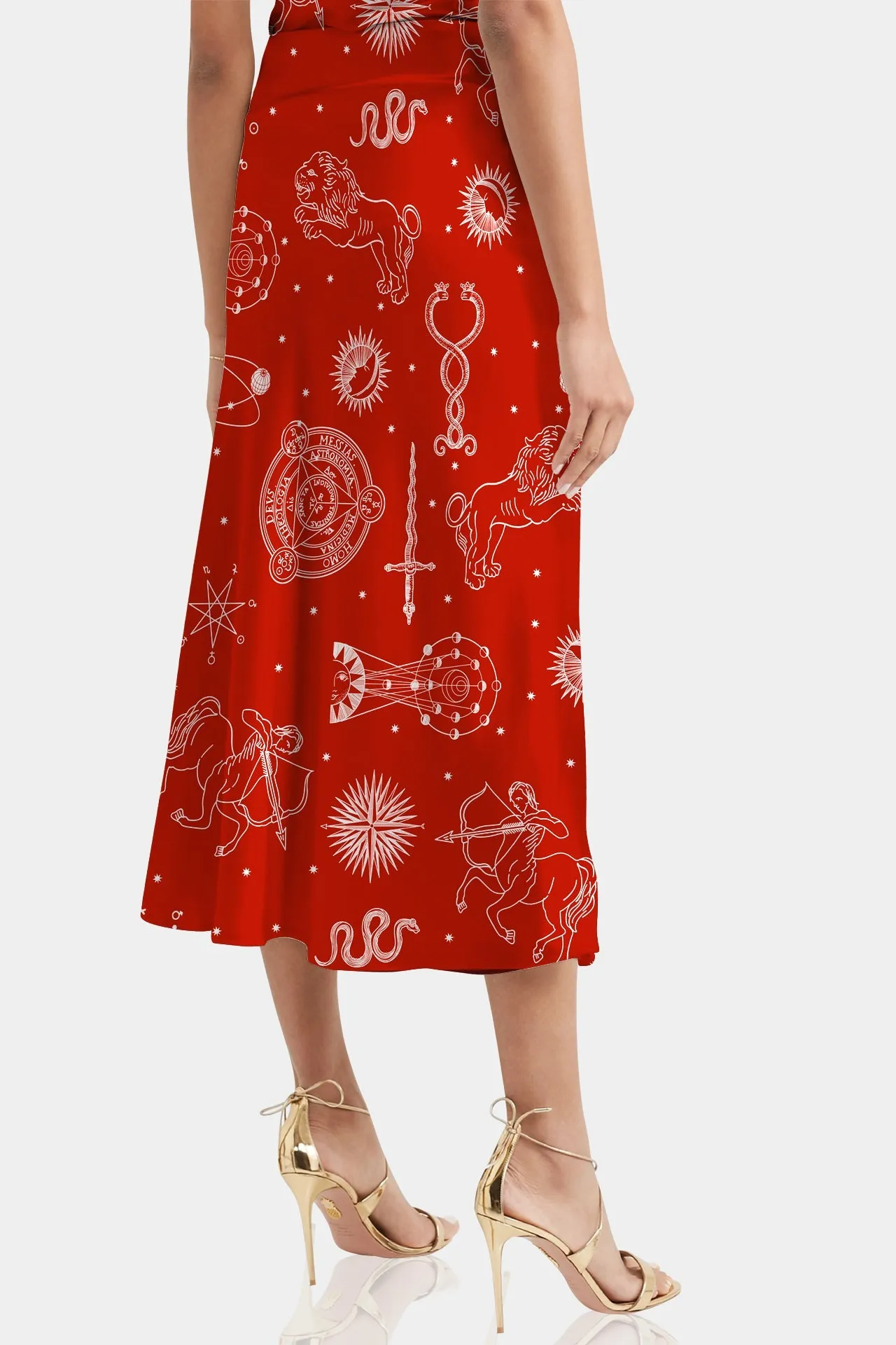 Red Midi Pencil Skirts For Women