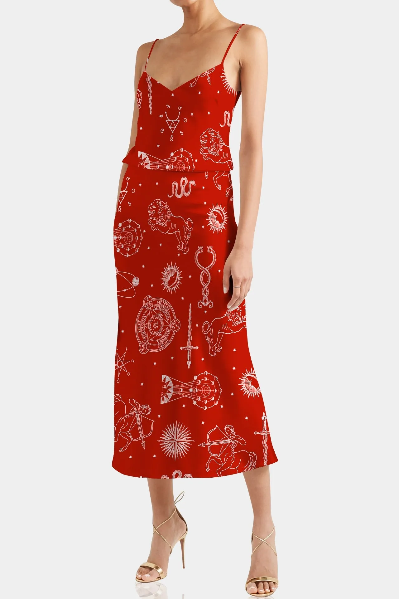 Red Midi Pencil Skirts For Women