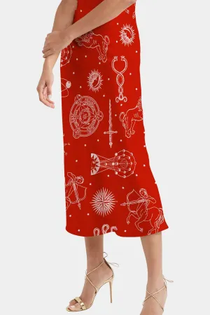 Red Midi Pencil Skirts For Women