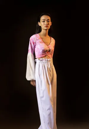 Ruched high-waisted pants