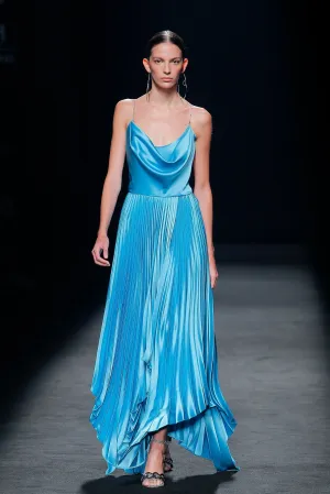 Sleeveless A-line Pleated Midi Dress