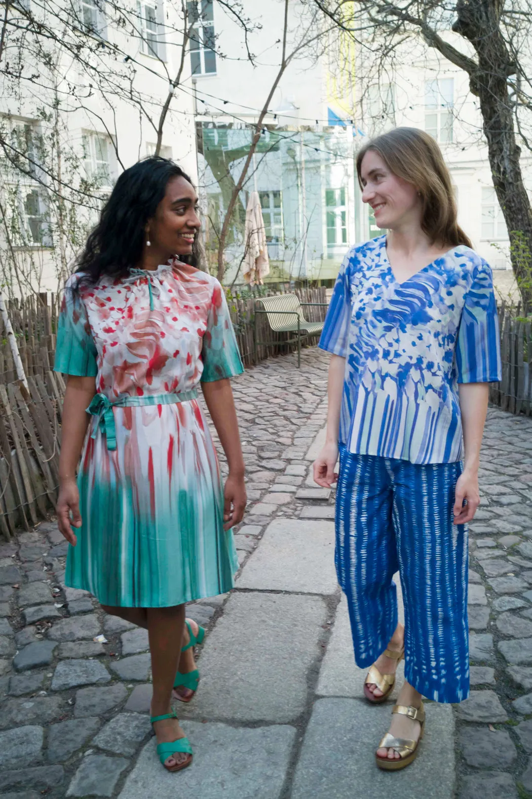 Summer Blouse in Blue and Mint