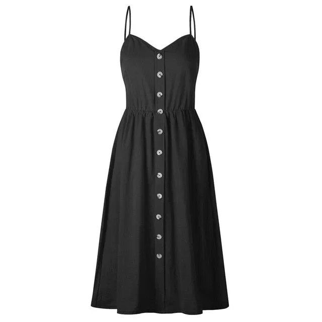 Summer Casual Ladies' V-neck Sleeveless Knee Length Dress With Print Floral
