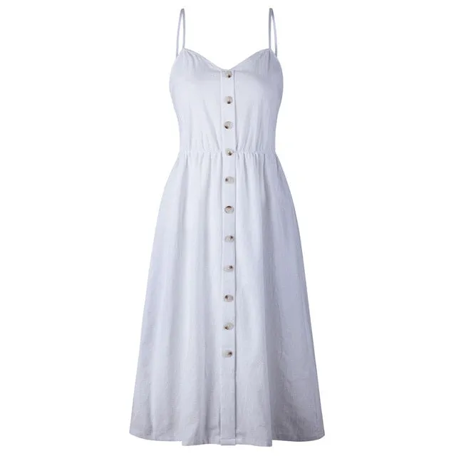 Summer Casual Ladies' V-neck Sleeveless Knee Length Dress With Print Floral