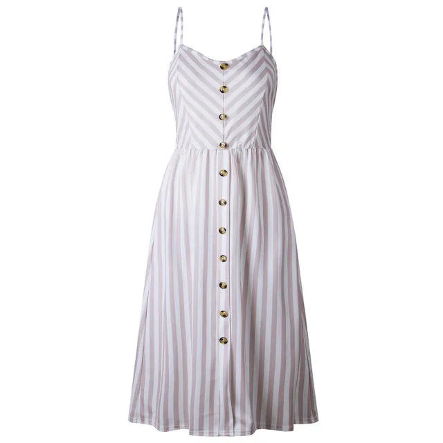 Summer Casual Ladies' V-neck Sleeveless Knee Length Dress With Print Floral