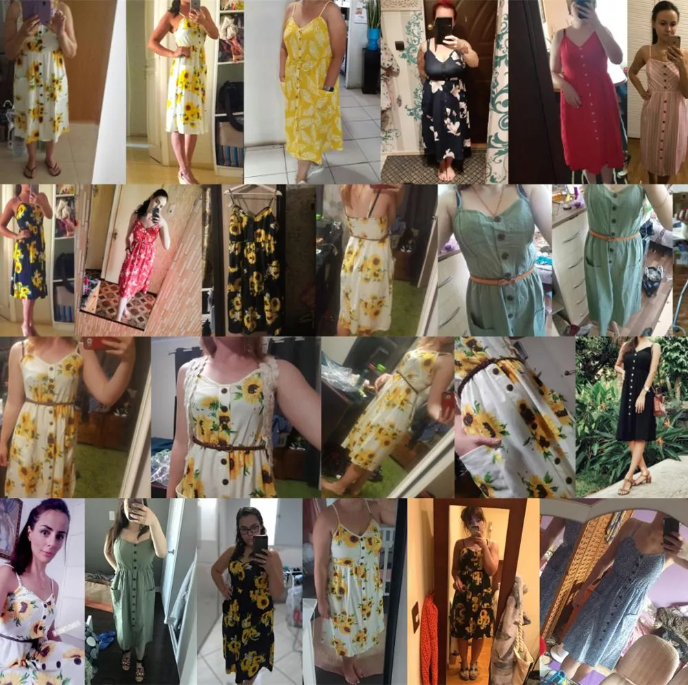 Summer Casual Ladies' V-neck Sleeveless Knee Length Dress With Print Floral