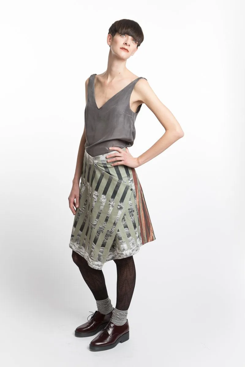 V-neck Grey Silk