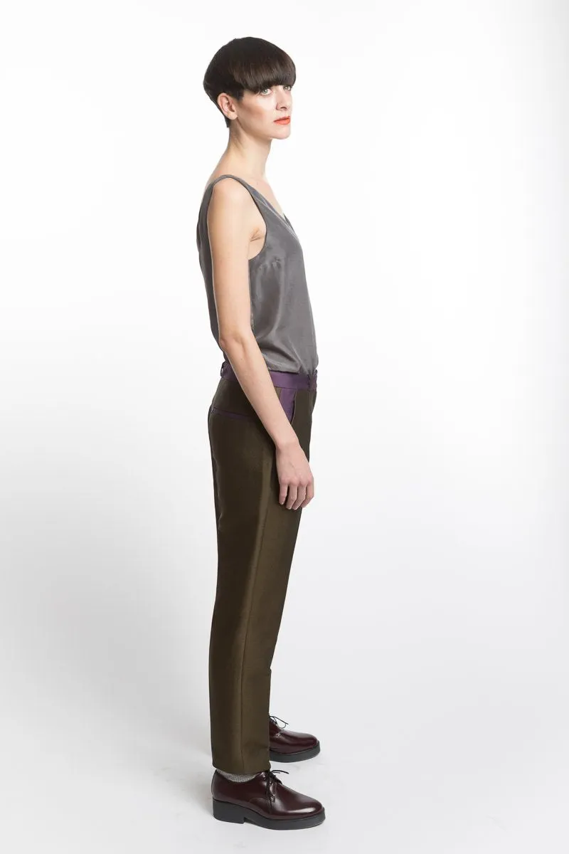 V-neck Grey Silk