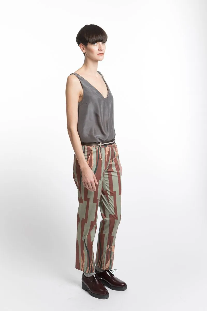 V-neck Grey Silk