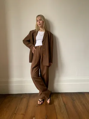 Vintage 90s Laurel linen & silk trouser suit