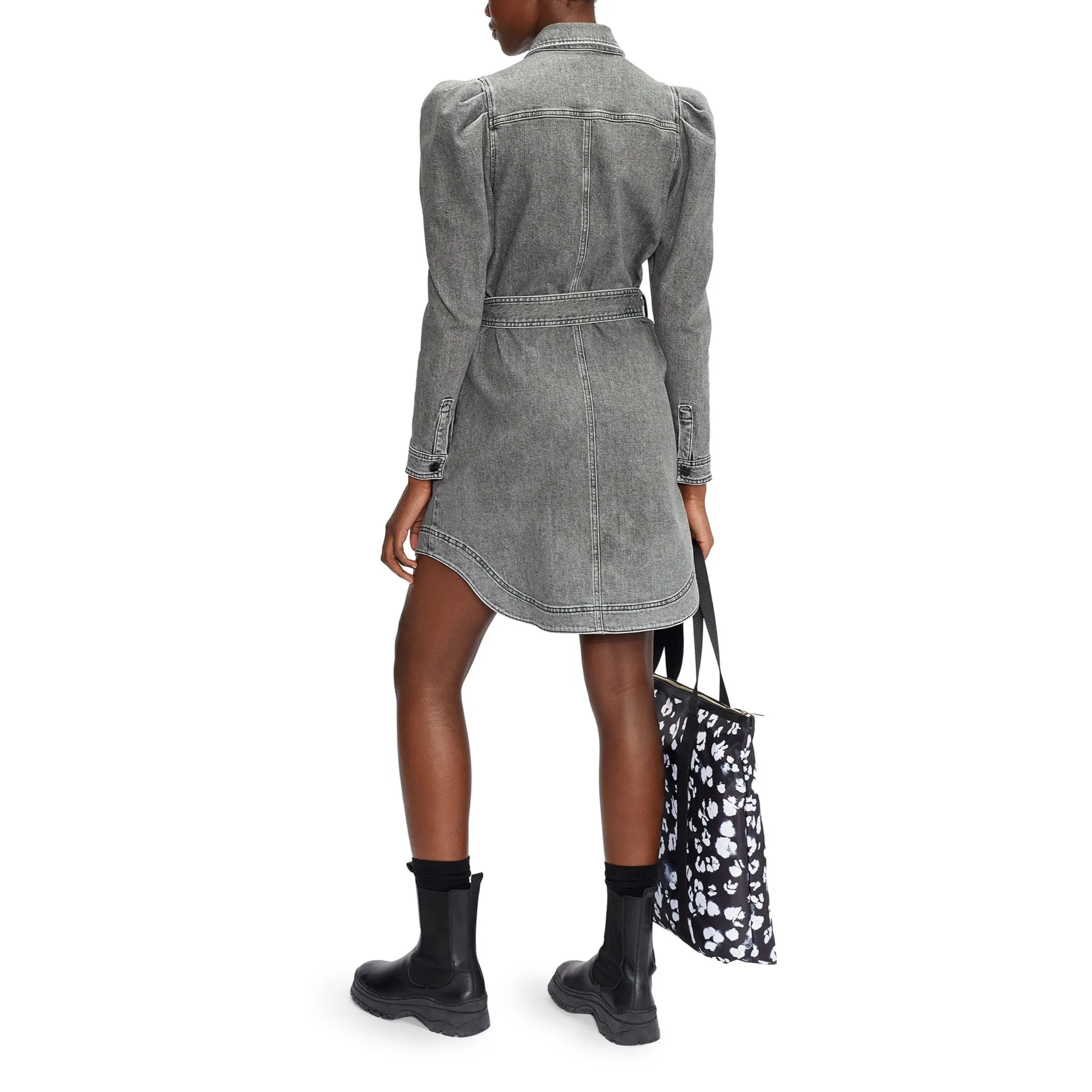 Women Wmd-Pasccal-Denim Shirt Dress - Mid-Grey