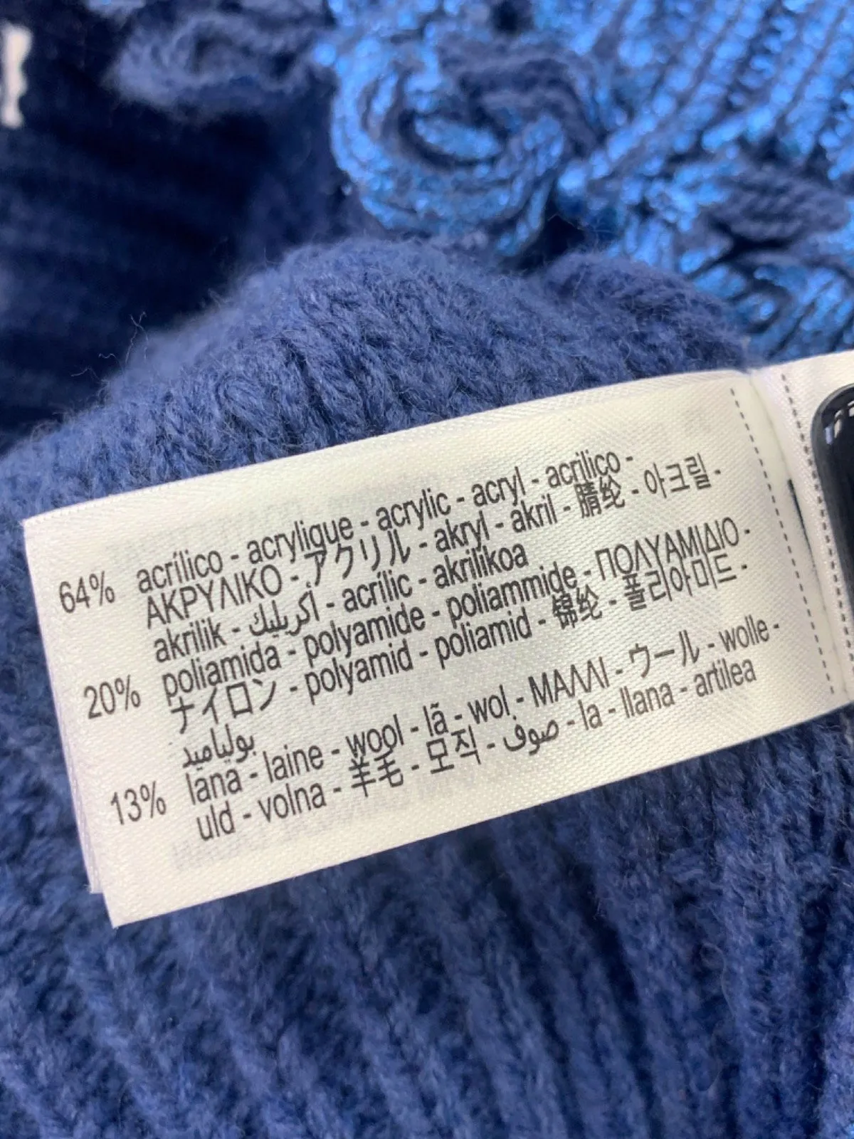 Zara Blue Cropped Knit Sweater UK S